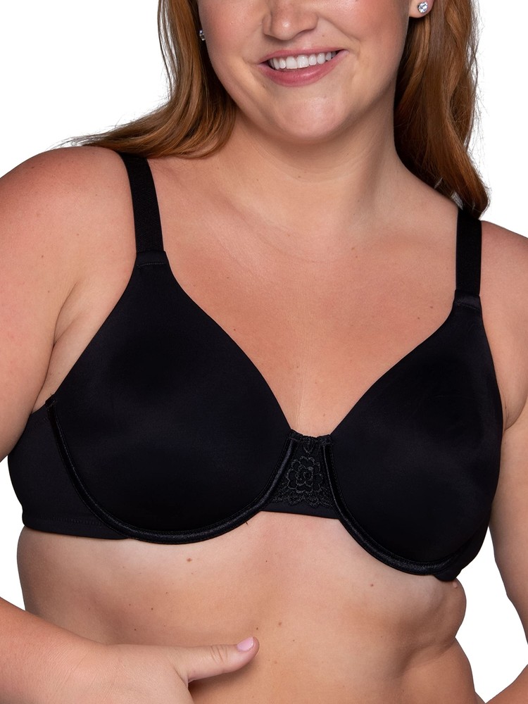Plus Size Midnight Black 38DD Beauty Back Smoothing Minimizer Bra for Women