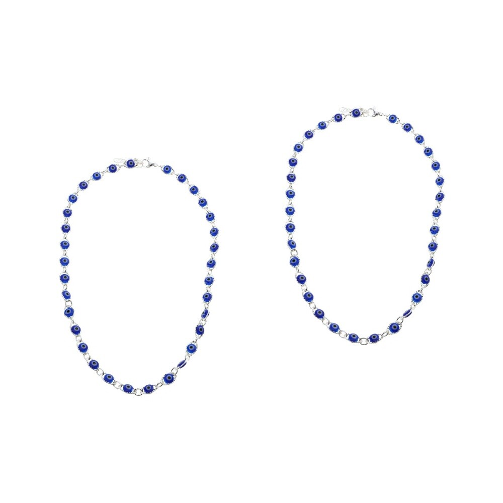 Set of 2 Necklaces Evil Eye Wedding Beauty and Charm Miss Girl