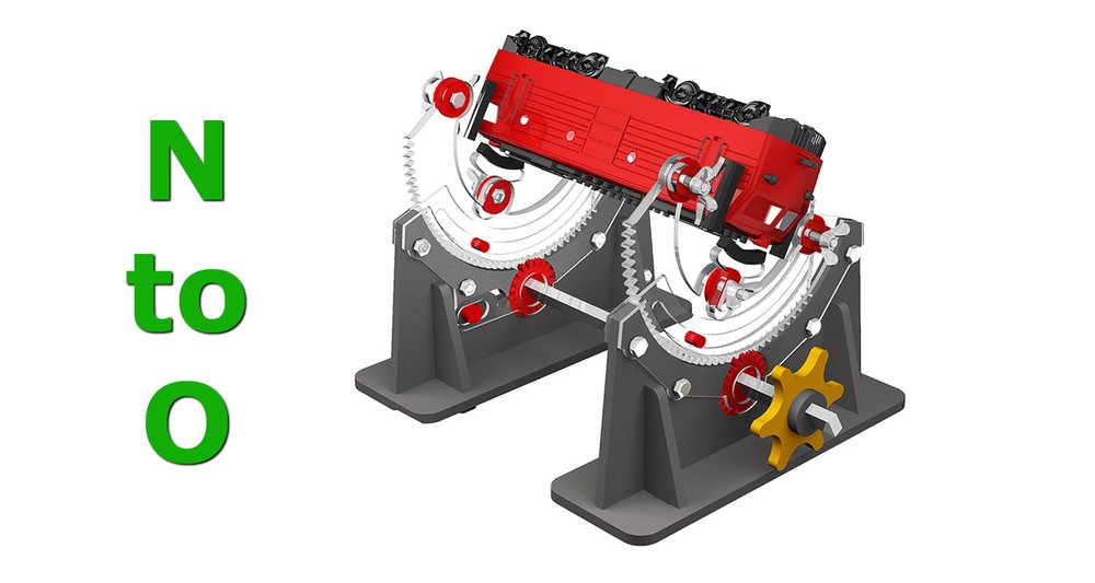 N To O Scale Rotating Loco Cradle for Model Train