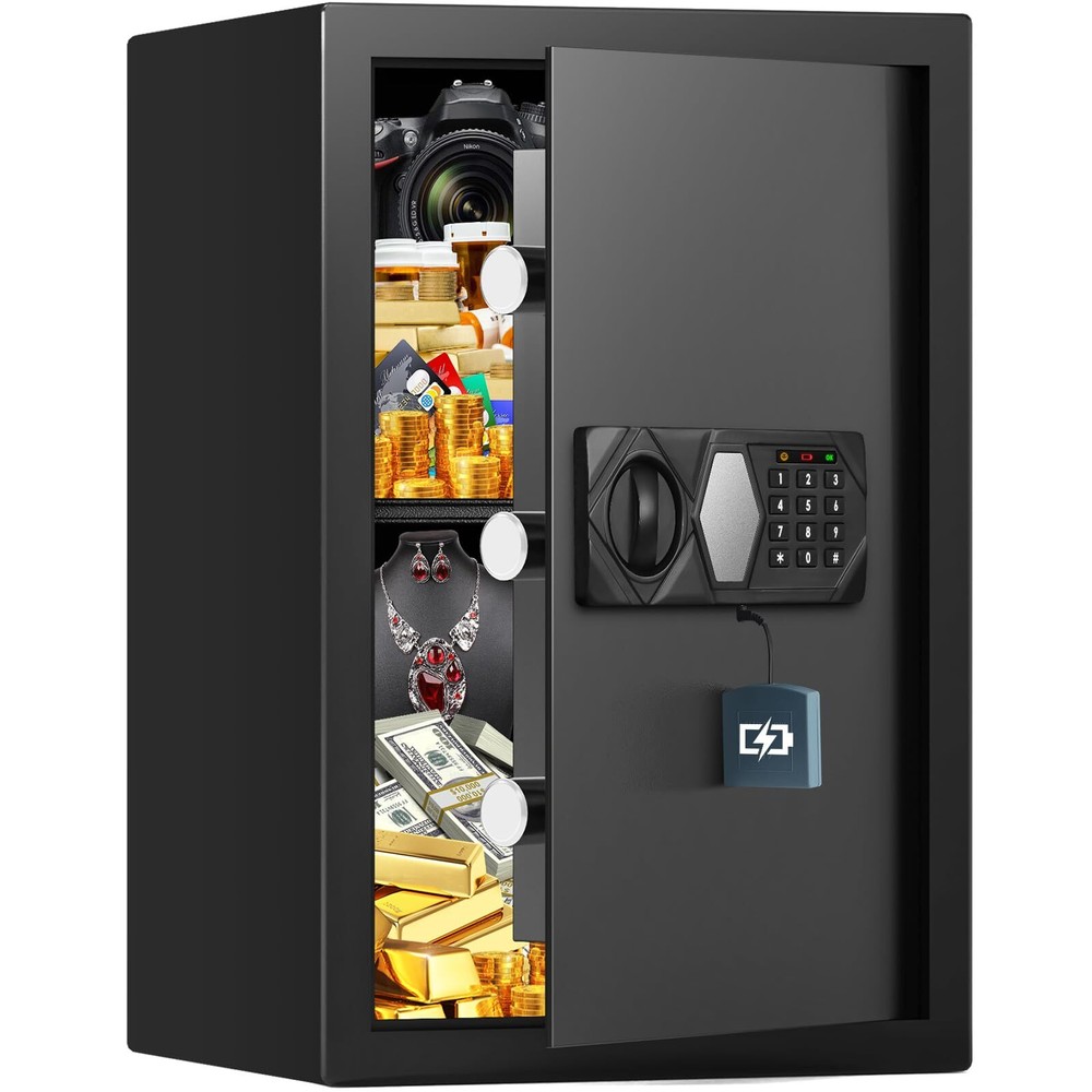 3.2 Cu Ft Fireproof Digital Safe with Alarm & Keys for Home Office