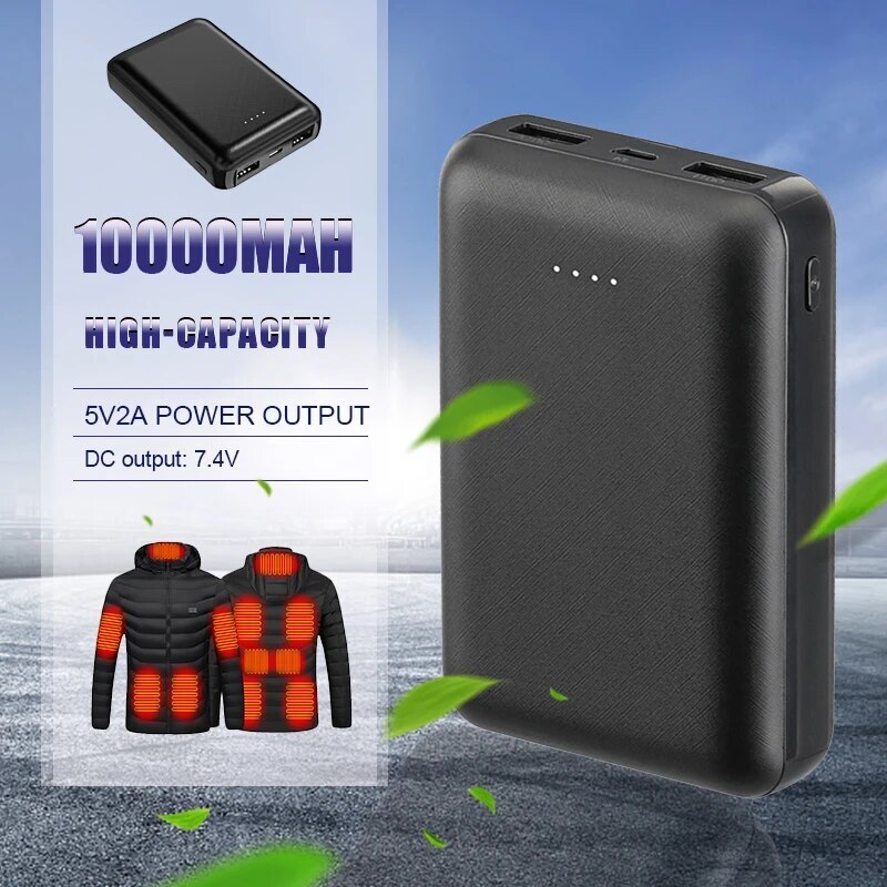 10000mAh Power Bank Battery 5V 2A Rechargeable Charger for Heating Vest Jacket