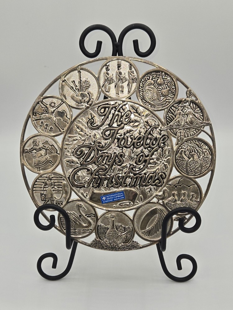 International Silver Company 12 Days Of Christmas Silverplate Trivet