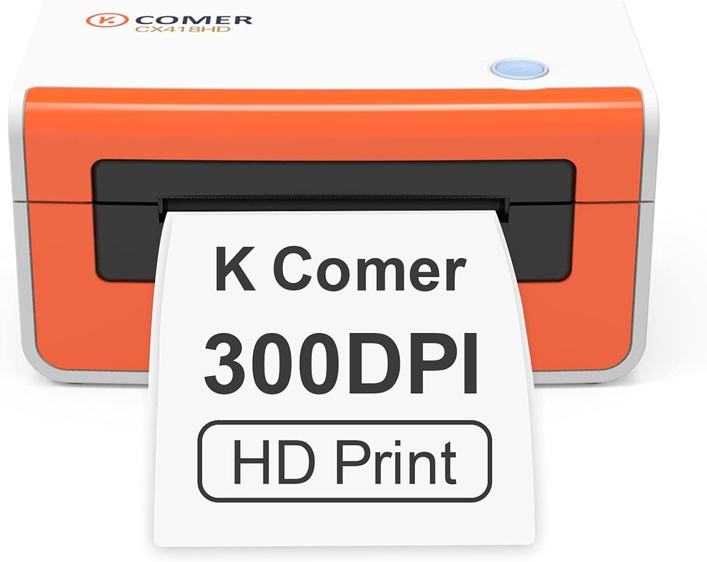 K COMER 300DPI Direct Thermal Label Printer CX418HD New High-Quality Model