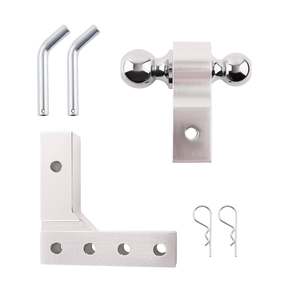 Adjustable 2 Inch Raise Drop Dual Ball Mount Hitch for 5000 lb Towing