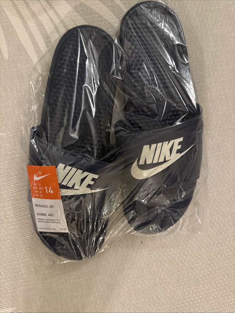 Nike Benassi JDI Navy Blue Slide Sandals Men’s Size 14