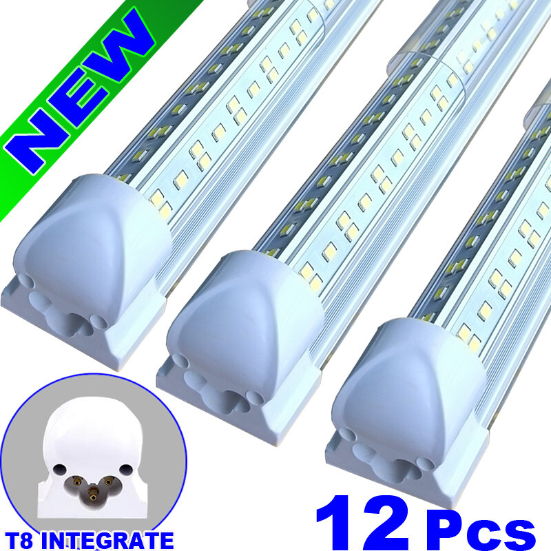 8 Foot 144W Led Tube Light Integrate 4 Row 8' Led Shop Light Garage Light 12P