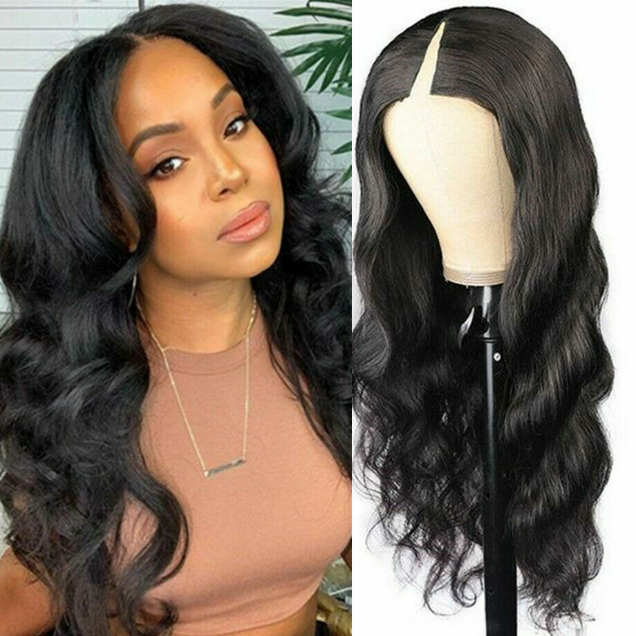V Part Human Hair Wig No Leave Out Body Wave Glueless U Part Remy Hair for Women