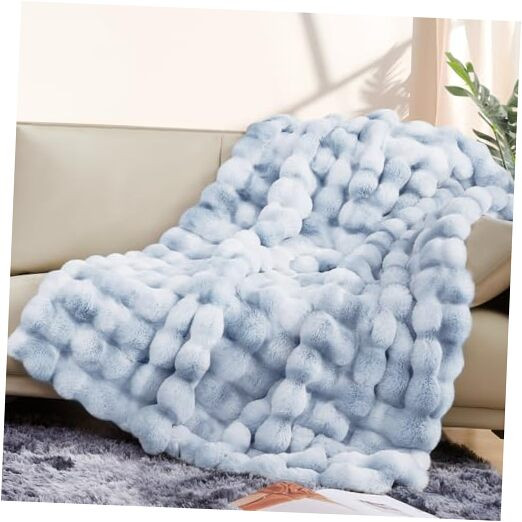 Luxury 1000GSM Faux Rabbit Fur Throw Blanket, Super Heavy Throw-50