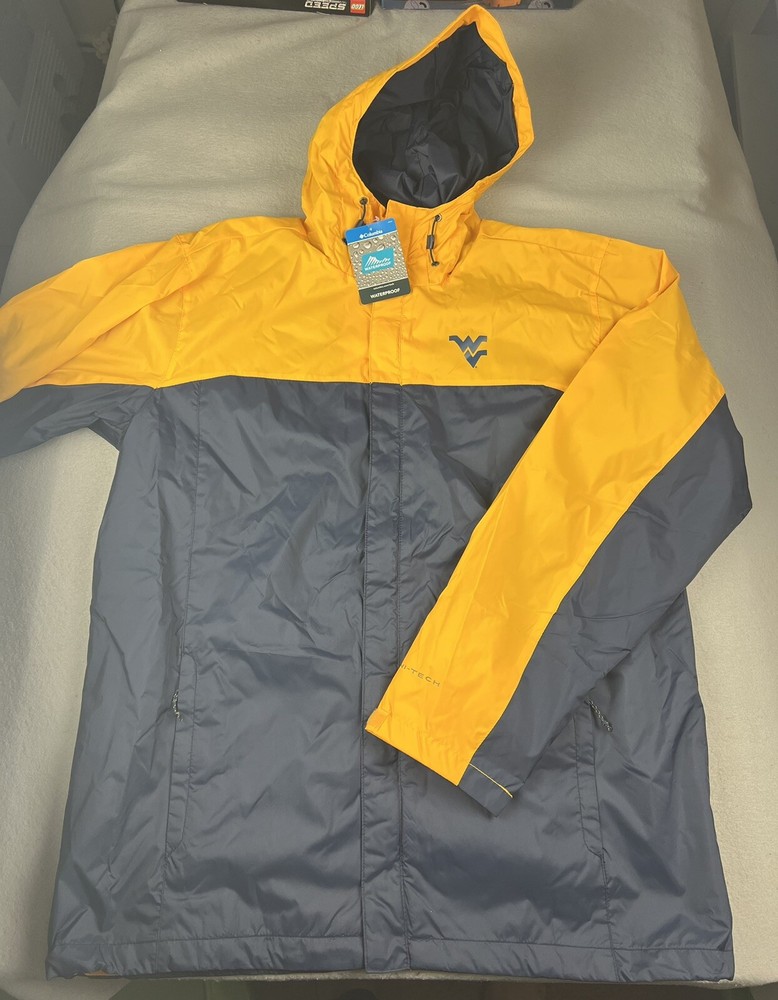COLUMBIA West Virginia Mountaineers Glennaker Storm Jacket Waterproof Sz LT NWT