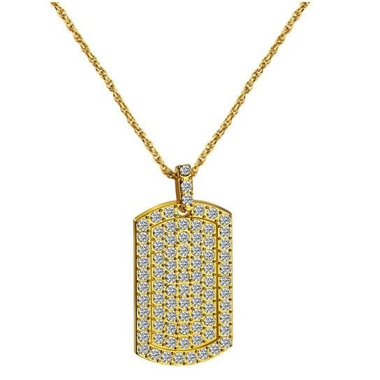 Gold Filled High Polish Finsh Men's Pendant Filled Iced Out Micro-Pave Gold