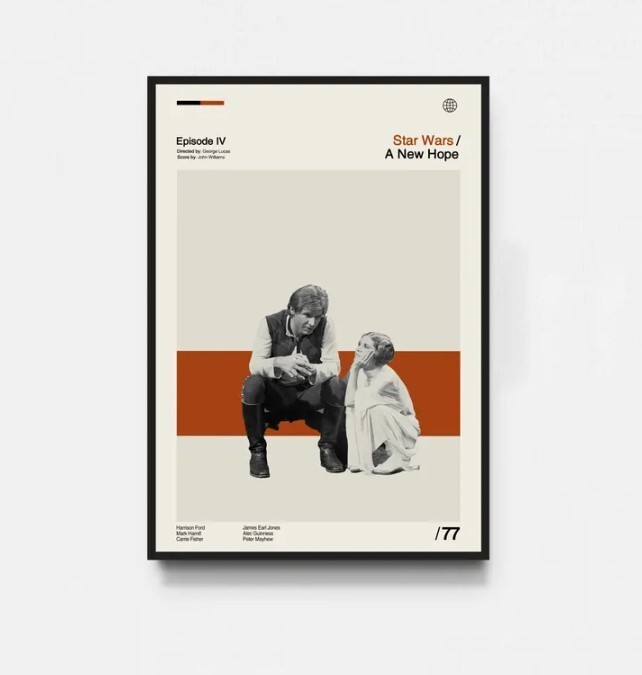 Han Solo and Princess Leia Star Wars Poster - Premium Star Wars Print for Fans