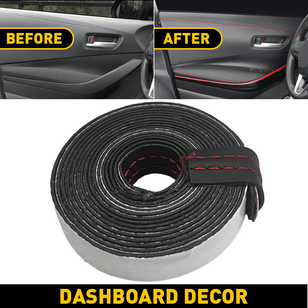 Red Car Mouldings Trim Decor Strip Line Accessories For Car Door Dashboard Strip