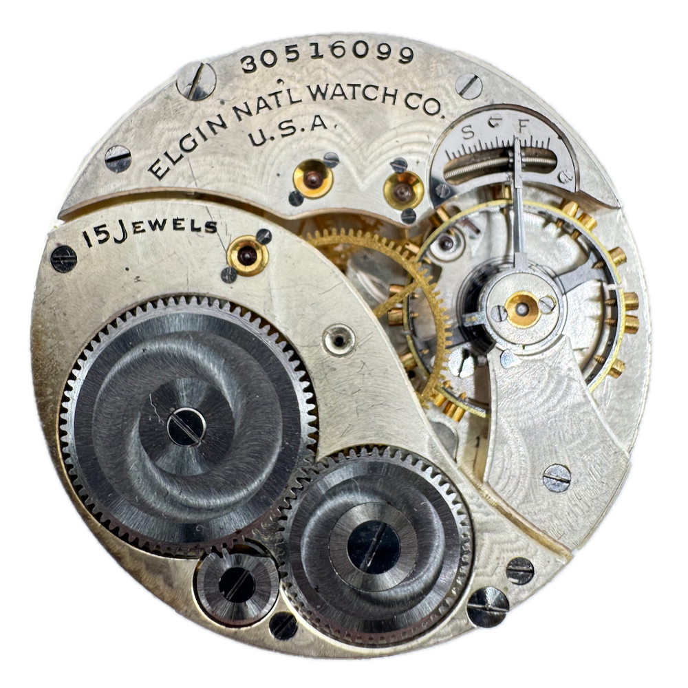 1928 Elgin 15 Jewel Mechanical Pocket Watch Movement 315 USA Vintage 12s