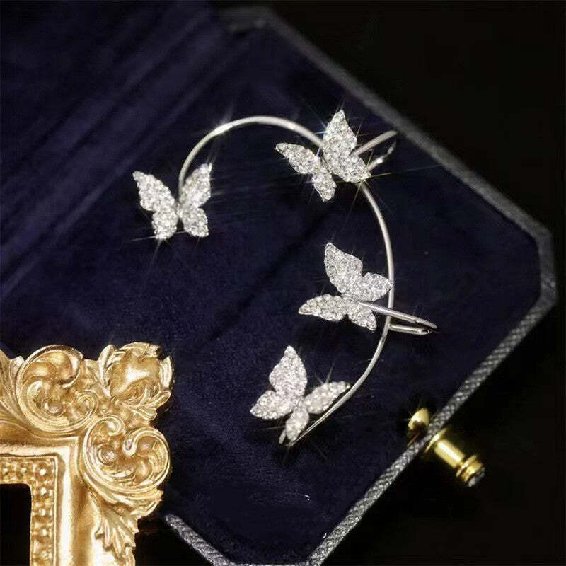 Stylish Butterfly Ear Clip and Hook Jewelry for Trendy Fashion Looks