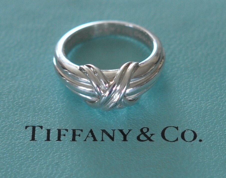 Tiffany & Co  Signature X Ring Sterling Silver  925 Size  5  1/4  US   1990