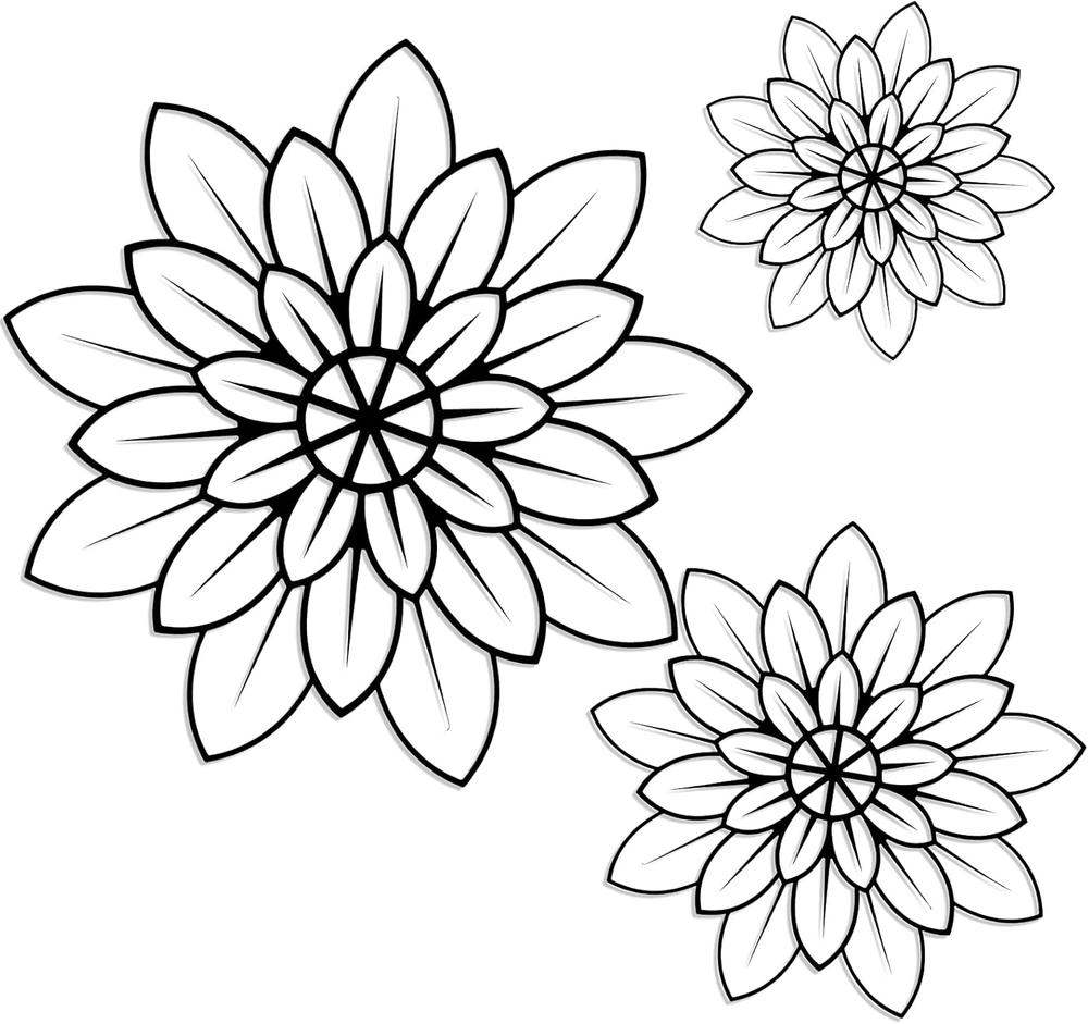 3 Pieces Metal Wall Art Metal Flowers Wall Decor Metal Wall Art Floral Home Deco