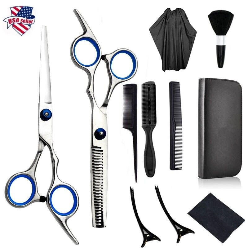 Professional Barber Shears Hair Cutting Thinning Scissors Hairdressing Salon Set