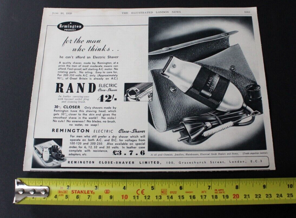 1939 Print Ad 'REMINGTON 