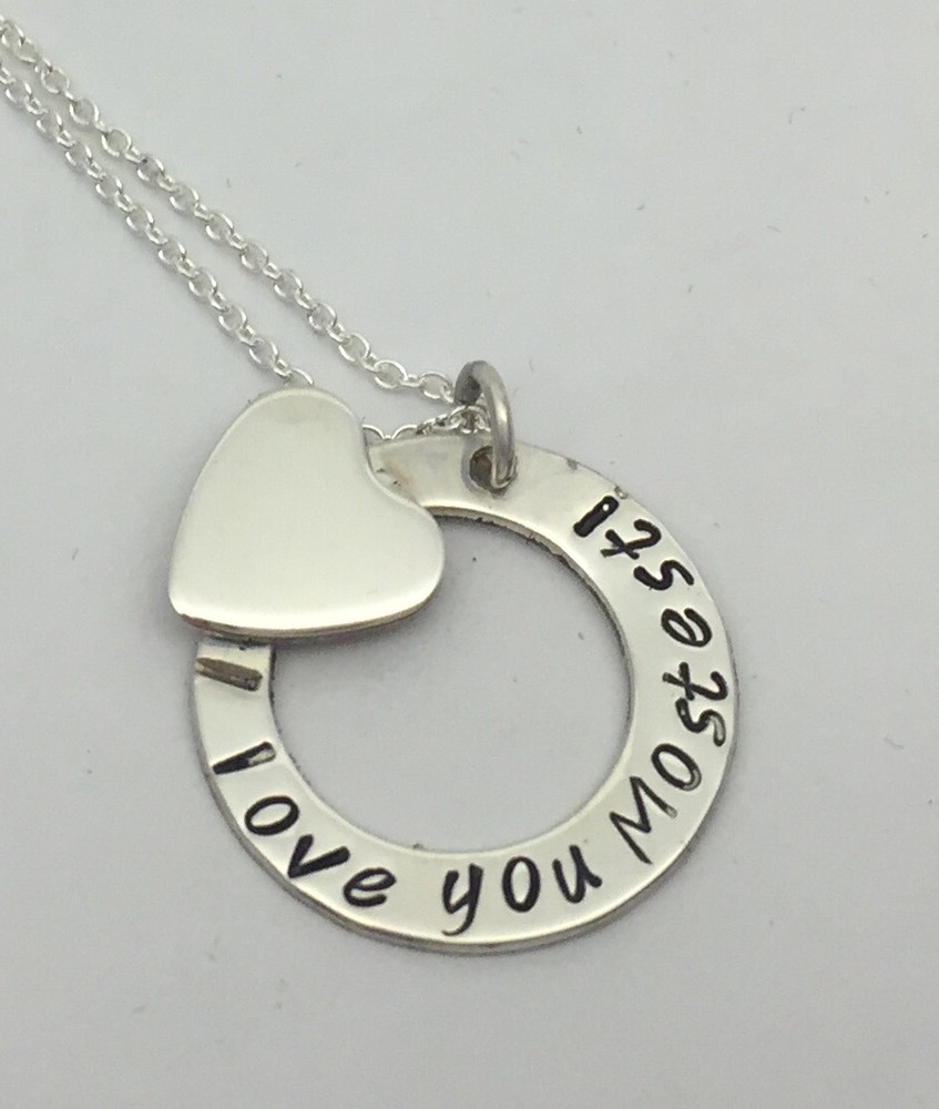 Sterling Silver Personalized Mom Necklace - I Love You Mostest Gift-image