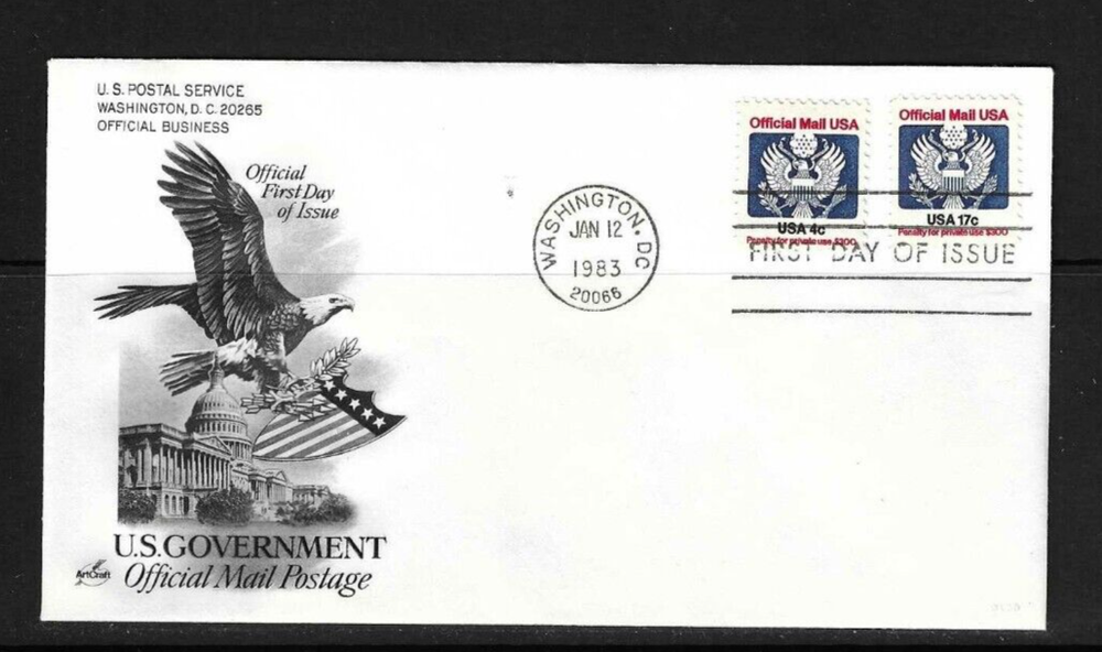 USA SC # O130 Official Mail Postage FDC .  Artcraft Cachet