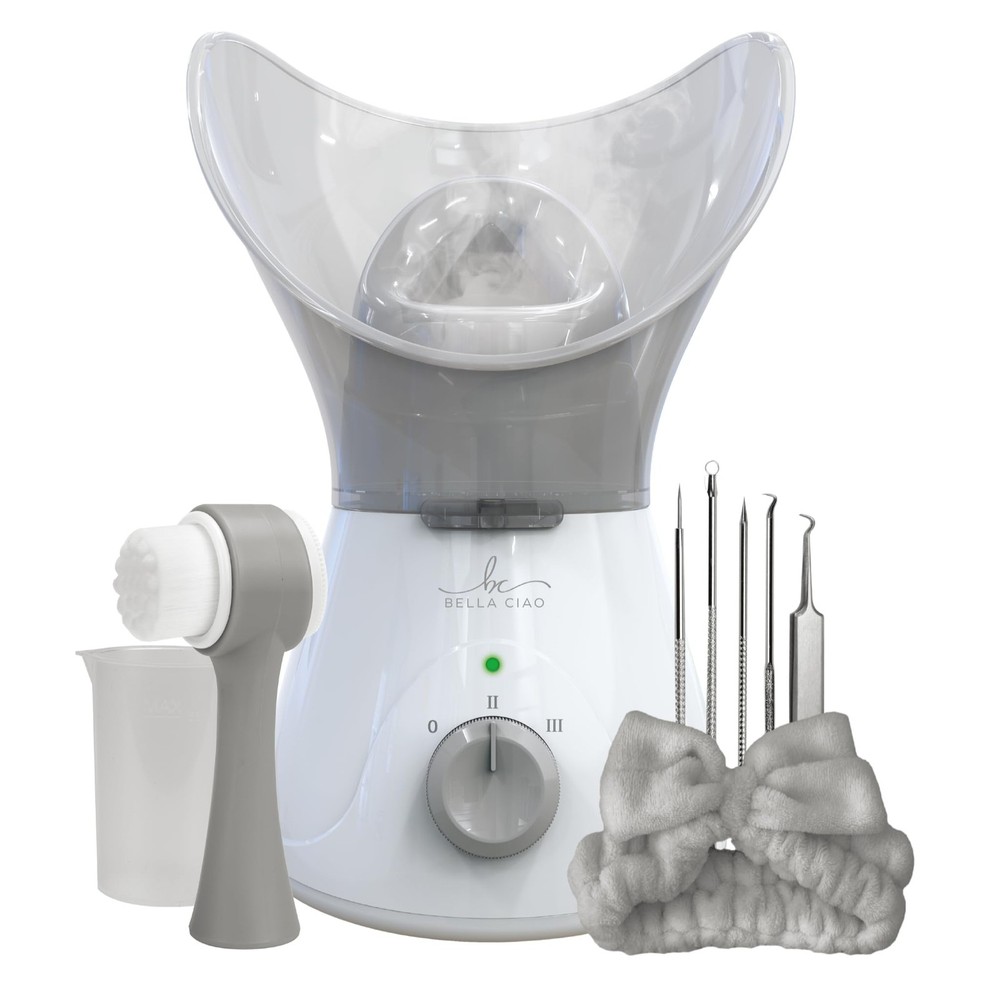Gentle Facial Steamer for Deep Pore Cleansing with 11-Piece Pro Skincare Kit