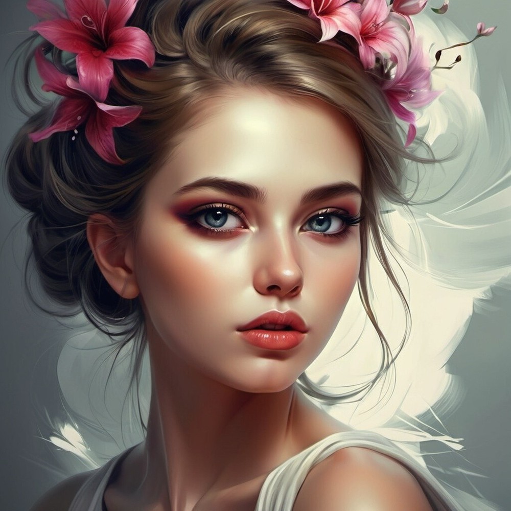 AI Art Digital Wallpaper Background of Girl for Desktop-image