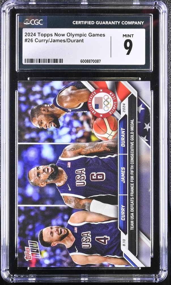 2024 Topps Now Olympic Games #26 Lebron/Curry/Durant CGC 9