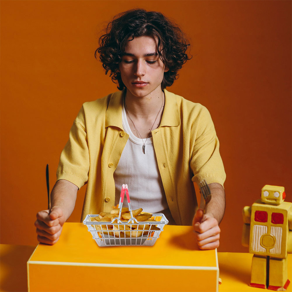 Creative Mini Shopping Basket Storage Basket Unique Mini Desktop Adornment