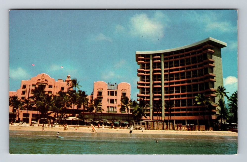 Waikiki HI-Hawaii, Royal Hawaiian Hotel, Souvenir, Vintage Postcard