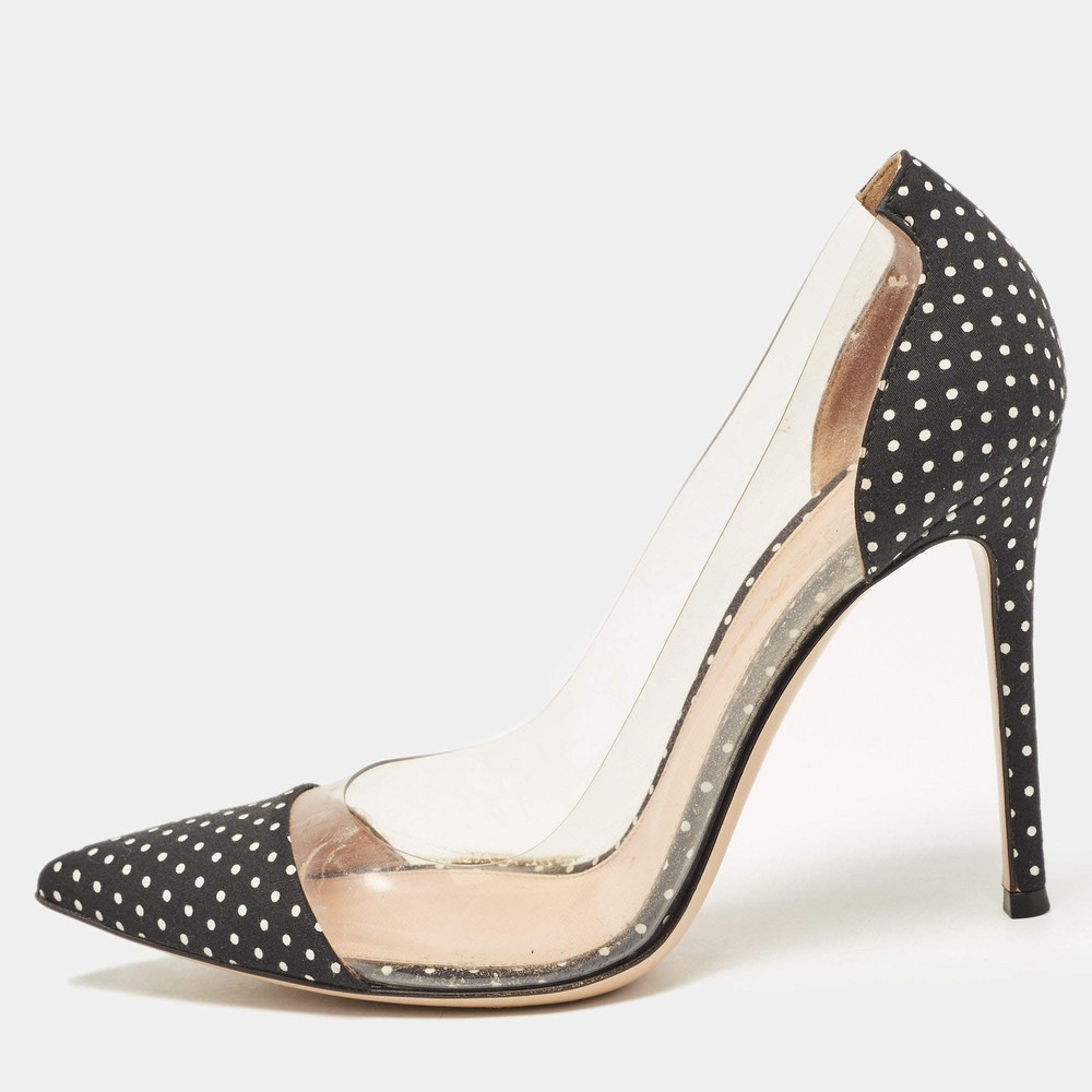 Gianvito Rossi TransparentBlue Fabric and PVC Plexi Pumps Size 38