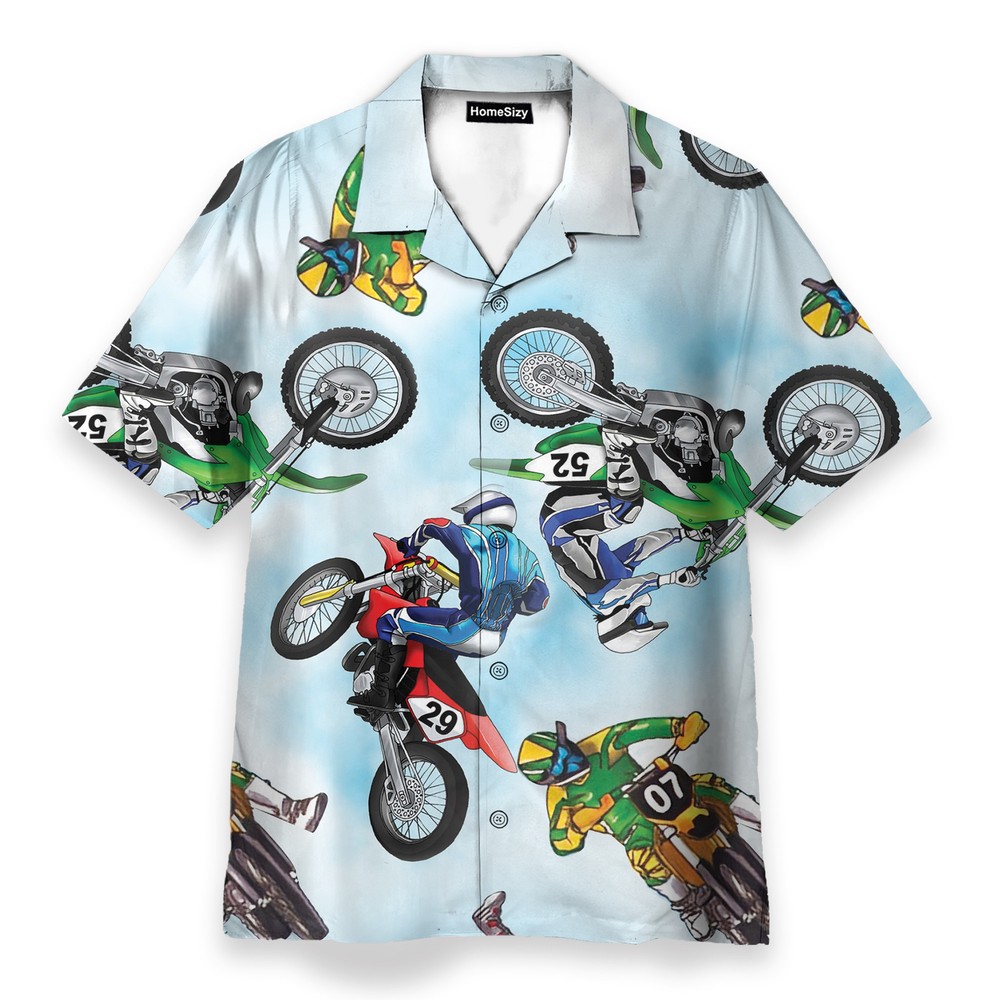 Motocross Mens Buttons Up Shirts   Hawaiian Shirt