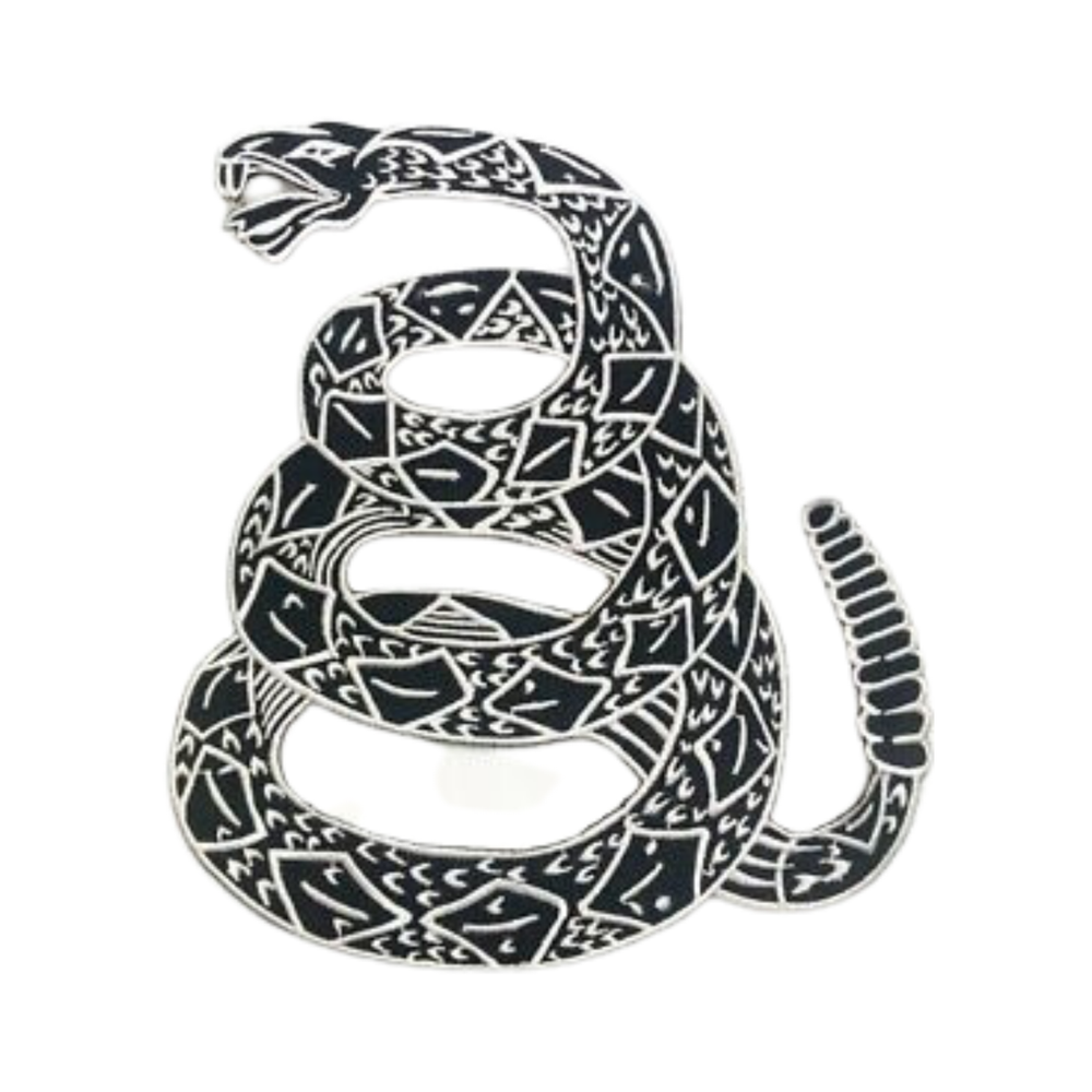 Cool Rattlesnake Embroidery Patch Iron On or Sew for Jackets & Clothes