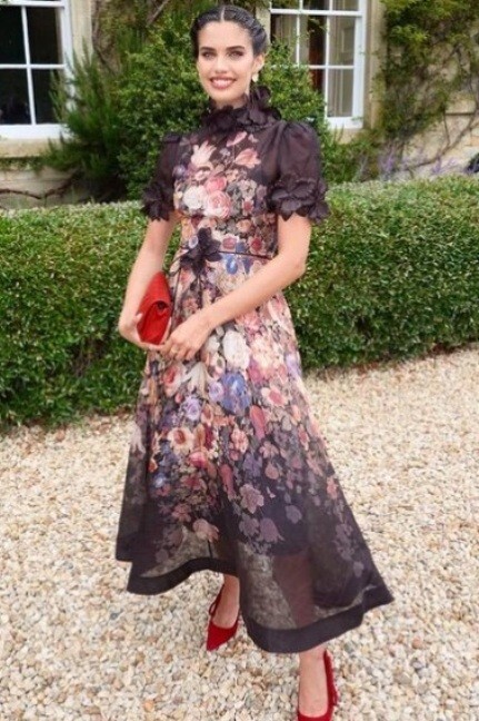 Zimmermann Linen/silk Organza Floral Dress fits US 2 or small 4 .Bust 34''-34.5'