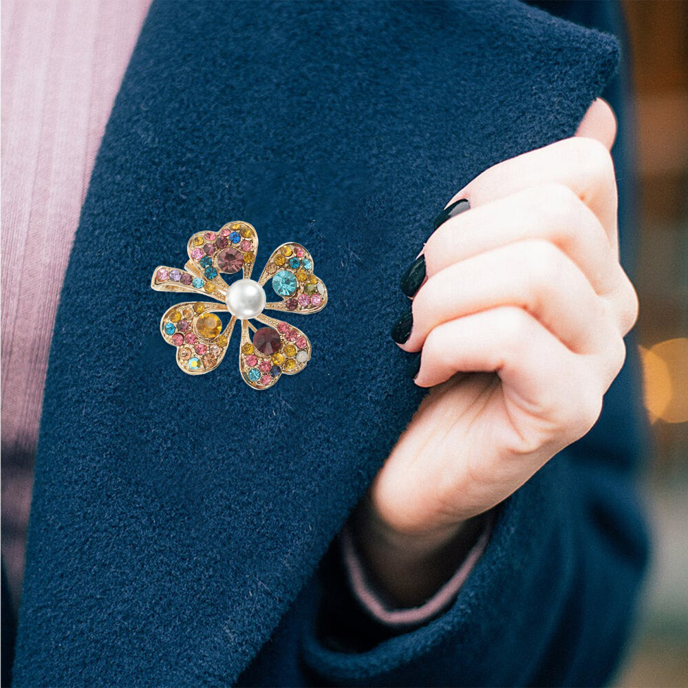 2 Pcs Colorful Shamrock Brooch Badges for Birthdays Proms Jewelry