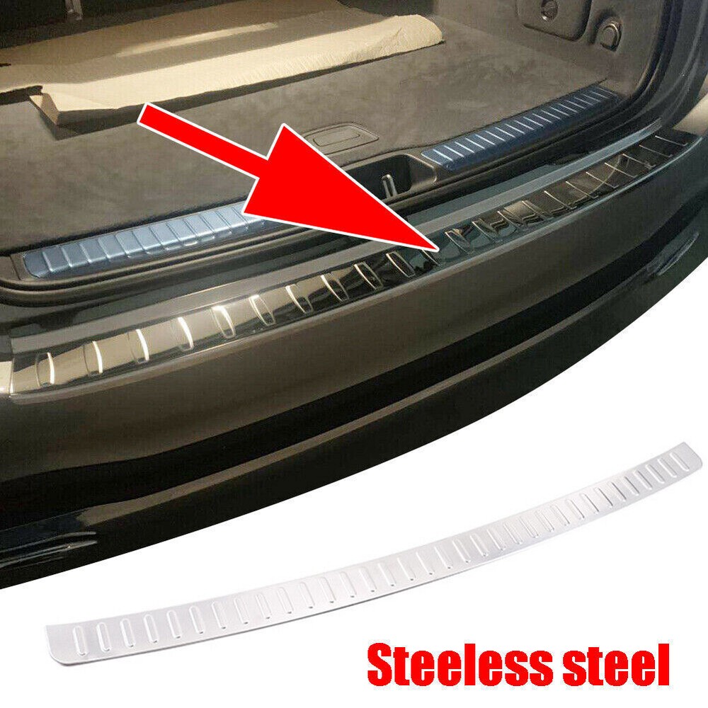 Silver Steel for Benz GLE Class 2020-22 Rear Bumper Sill Guard Plate Cover Trim