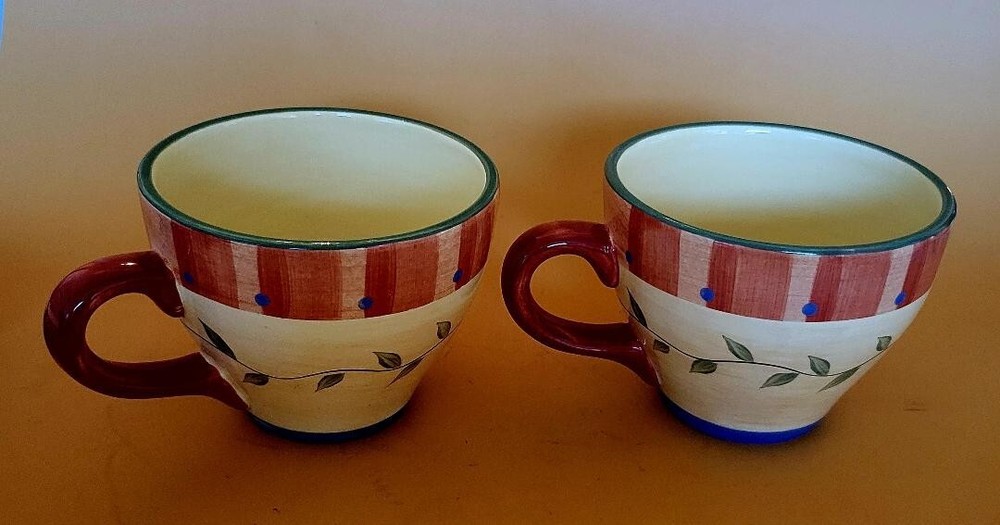 Pfalzgraff Napoli 19 oz Large Stoneware Mugs 4.5x3.75 Discontinued