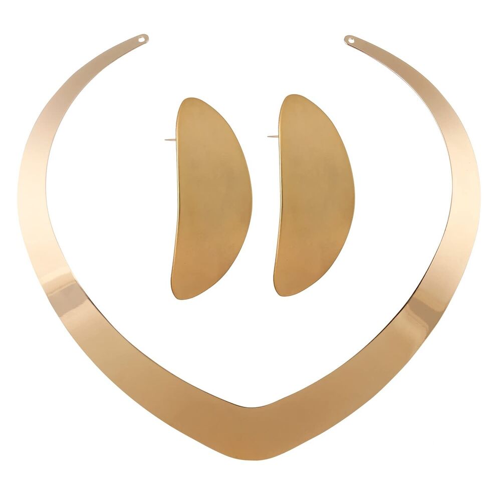 High Polished Halloween Arabian Princess Custome Jewelry Set Dainty Gold Chok...