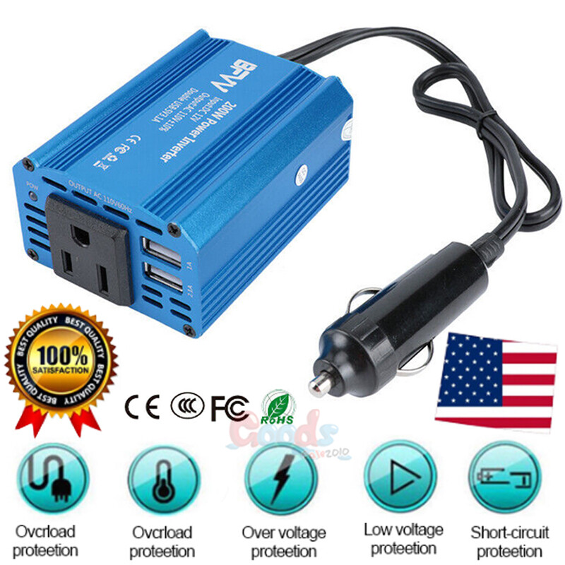 Car Inverter Converter Adapter 12V To 110V Plug Power Outlet Cigarette Lighter