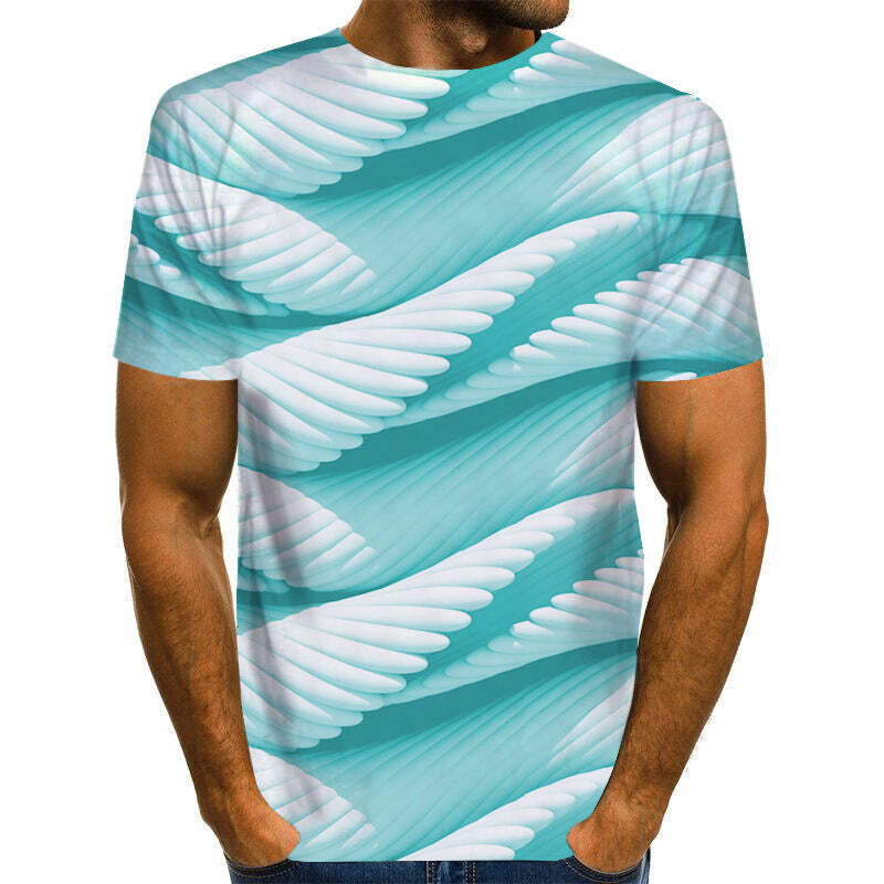Printing Cross-border Abstract Swirl Men's European Code 3DT Shirt Men casual-image