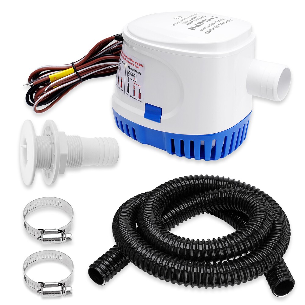 1100 GPH 12V Submersible Bilge Pump with Auto Float Switch for Boats