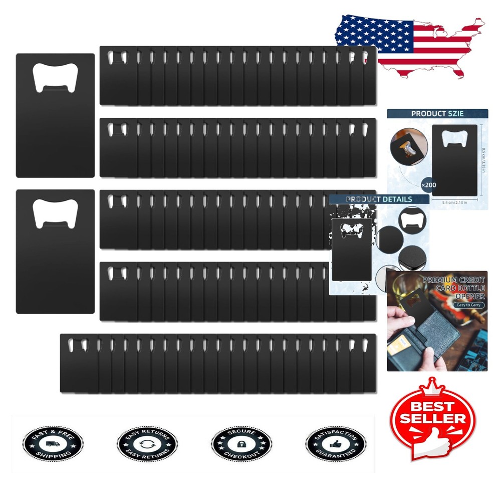 200-Pack Durable Credit Card Bottle Openers for Wedding Favors-image