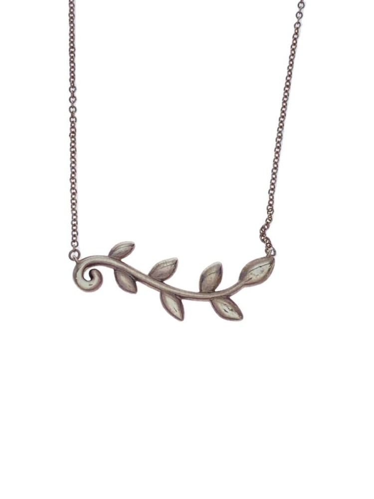 Tiffany Co. Olive Leaf Heart Pendant/Necklace/Sv925/Slv/With Top/Ladies 670