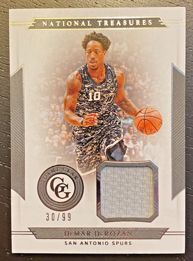 2019-20 Panini National Treasures DeMar DeRozan #GG-DMD /99 Game Gear Spurs