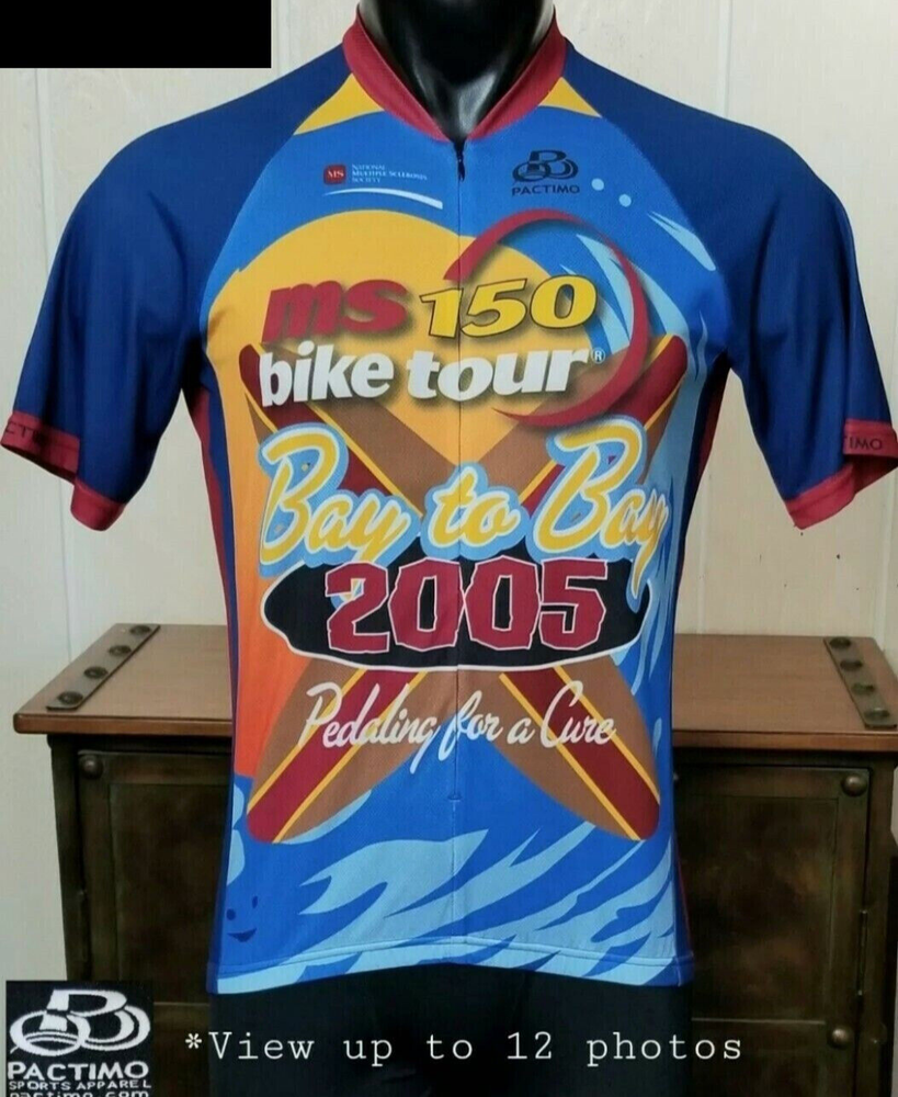 Pactimo MS Bay to Bay Tour 2005 Cycling Jersey Size SM Peddling For A Cure