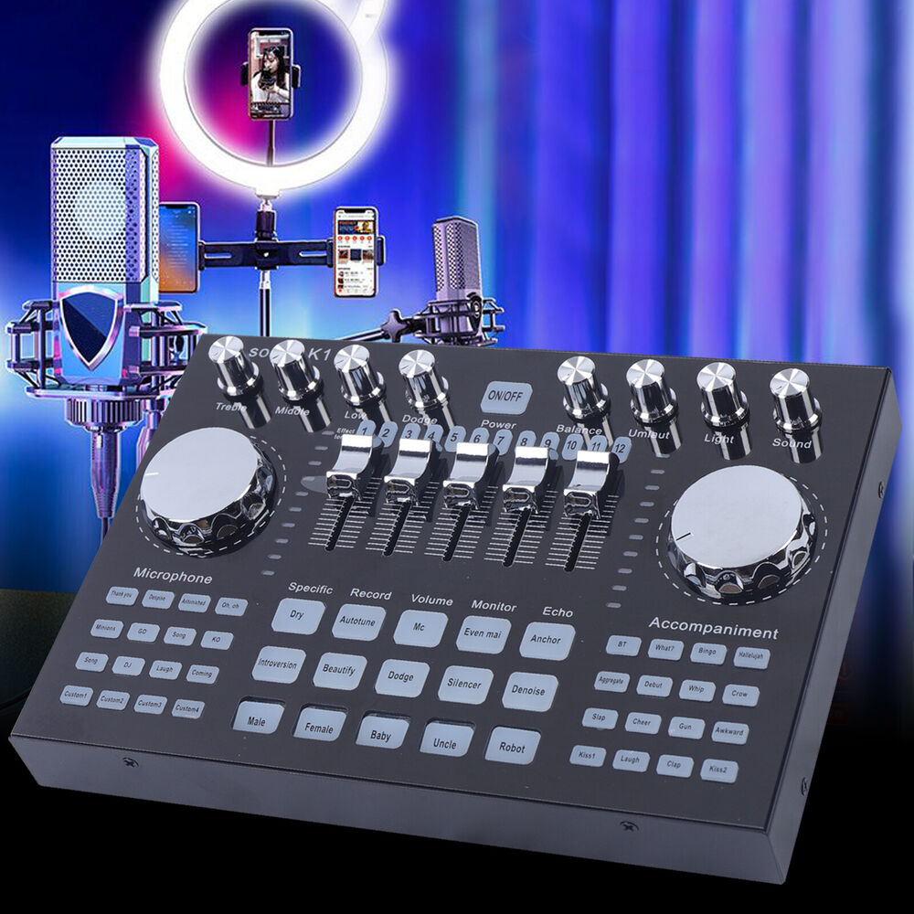 Voice Changer Sound Live Sound Card for Live Streaming Audio Mixer Broadcast-image