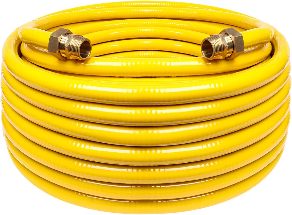 100FT Flexible Stainless Steel Gas Hose for Natural Gas, Propane, 150,000 BTU