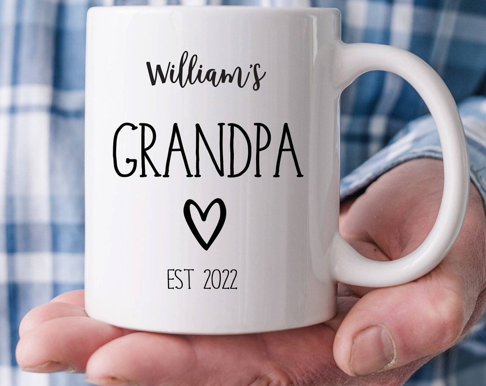 Custom First Time Grandpa Est Mug - Personalized New Grandpa Gift