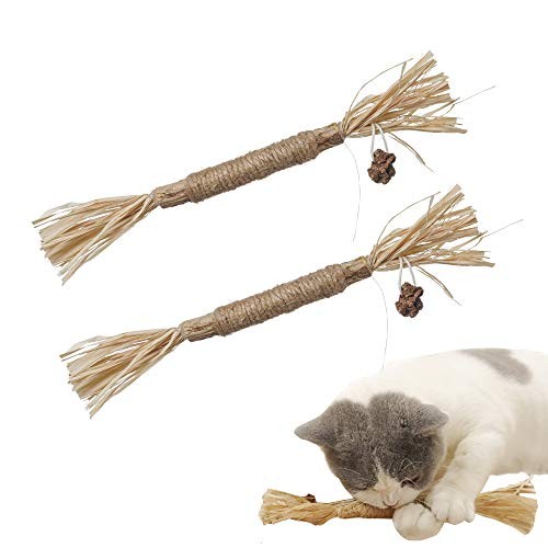 PAZS GIFT Catnip Toy Chew Kicking Raffia Cat Toys 2pcs