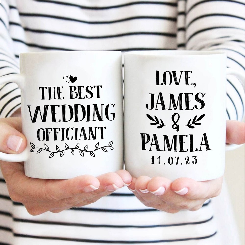 Personalized Name And Wedding Day Mug The Best Wedding Officiant Custom Mug