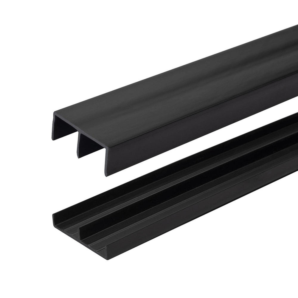 4 Ft. Long Black Plastic Sliding Door Track Set for 3/4